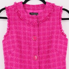 Kate Spade Women&rsquo;s New York Cadillac Tweed Mini Dress Size 00 Pink Fringe Chic