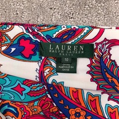 Lauren Ralph Lauren Sheath Dress Womens 10 Multi-Color Paisley Boho Bodycon Bold