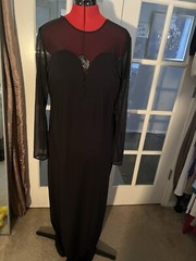 Popilush Shapewear Mesh Long Sleeve V Back Slimming Maxi Dress. 3XL