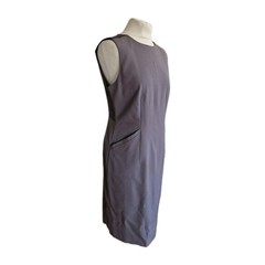 Jaeger Women&rsquo;s Grey Sleeveless Stretchy Formal Sheath Dress – Size UK 12. New!
