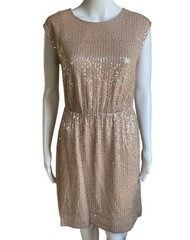 J Crew Sequin Mini Cocktail Dress Womens 2 Blush Pink Party Wedding Guest NWT
