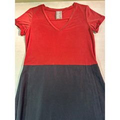 Dolan Left Coast Collection Red Grey Colorblock Faux Wrap Dress XS Jk15