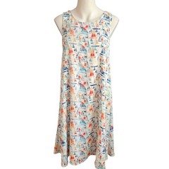 Hatley Dress Sz Med Sailboat Print Lined Coastal Summer Resort Beach