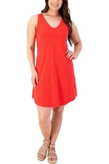 Candace Cameron Bure Sunkissed V-Neck Dress Cherry Size L Regular