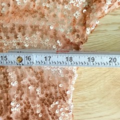 Y2k Peach Sequin Cold Shoulder Shift Dress Size 2 Shiny Layered Wedding Event