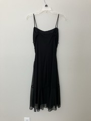 Ruby Rox Y2K Black Beaded Ruched Chiffon Cocktail Party Dress Womens Medium M