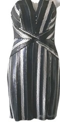 Sequins Strapless Bodycon Mini Dress Multi Junior Large Glam Club 80s Rock Party