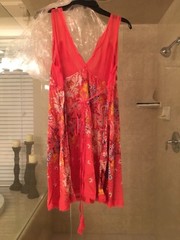 NWT Free People Un-Lined Dress Grapefruit Multi Colored Print Size M Retail $88