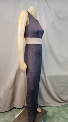 Maria Bianca Nero Two Tone Gray Slvlss Round Neck Contour Long Dress MEDIUM USED
