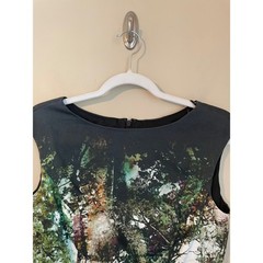 Kay Unger NY Forest Tree Print Sheath Dress Multicolor Size 8