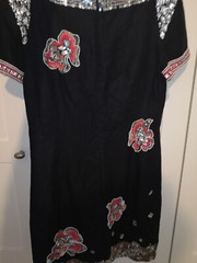 French Connection Sparkly sequinned dress black red silver embellished UK 8
