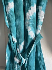 New Michael Kors Dress Cotton Pullover Tie Dye Tile Blue Belt Gauze XS $140