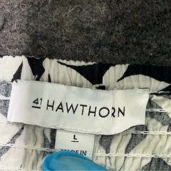 41 Hawthorn Casual Midi Dress Large Black White Excellent Tropical Leaf pockets