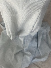 Size 00 Vienna Prom Dress Ball Gown Silver Shimmer & tiny Rhinestones NWT