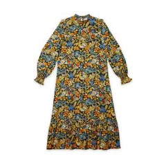 ALBARAY Mia Midi Multicoloured Floral Frill Dress Long Sleeve BNWT Size UK 14