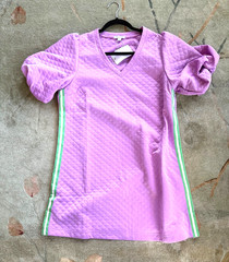 NWT Mary Square Orchid Summer Dress with Puff Sleeves, Ribbon Trim, Size L