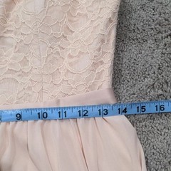 Morilee Madeline Gardner formal dress pink lace top chiffon bottom size 10
