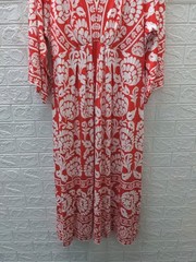 New Boden Nell Kimono Midi Jersey Dress Bright Cherry Ornate Sz 12R