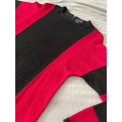 Vintage Jennifer Moore Black and Red Maxi Long Sleeve Sweater Dress SZ Med