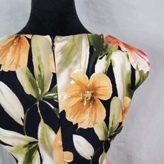 CONNECTED APPAREL Size 10 Floral Queen Anne Sweetheart Career Sheath Dress