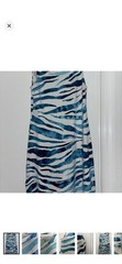 Tommy Bahama Women’s Blue White Sleeveless Dress Zebra Print Size XS