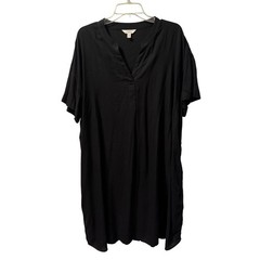 Time & Tru Womens Black V-Neck Dress Sz XXL 100% Rayon women dress