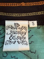 Parsley & Sage Patchwork Jersey Knit Tunic Top Dress Sz S Lagenlook Art to Wear