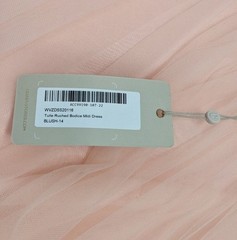 Coast Tulle Ruched Bodice Midi Dress Blush Pink UK 14 – New