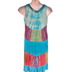 LADIES……Size One Size Fits Most……SHORELINE…..Boho Tie Dye Style Dress….New