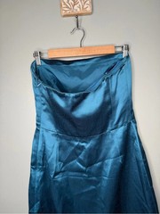 NWT Banana Republic Strapless Satin Aquamarine Mini Dress Size 8