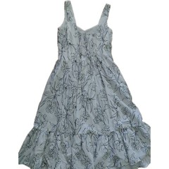 NWT Linen Cotton Poplin DOEN Floral midi Dress Size L 10 CYNTHIA R Cottagecore