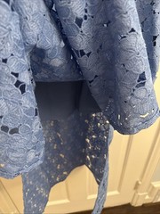 Tuckernuck Women’s Blue Embroidered Lace Kaftan Maxi Dress, Size Small