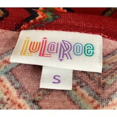 LuLaRoe Julia Knit Knee-Length Half Sleeve Casual Stretch Everyday Dress Red S