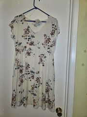 24/7 Comfort Apparel Women’s Floral Dress Size L – Short Sleeve Casual…