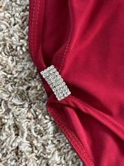 Nik and Nash Red Jeweled Split Shoulder Bell Sleeve Dress Size XL