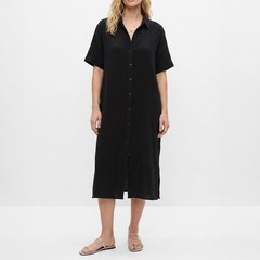 NWT Eileen Fisher Organic Cotton Lofty Gauze Classic Collar Shirtdress, XXS-3X
