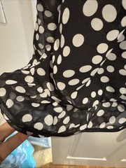 I Z Buyer Womens Sun dress SZ XL Black White Polka Dot I11