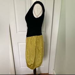 1990s Couture Anna Sui Princess Cut, Morie Silk & Velvet Silk Dress