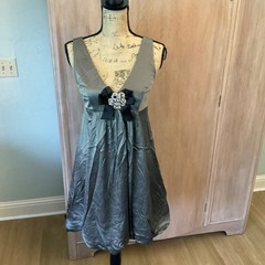 BCBG Max Azria gray silk bubble mini cocktail party Y2K dress 2 Gilmore Gossip 2