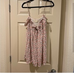 Capulet Revolve floral Pink Ruffled Tie Front spaghetti strap dress Size Small