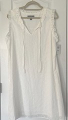 NWT Harper 241 White Eyelet Shift Dress Ruffle Graduation Beach Portraits Sz 14