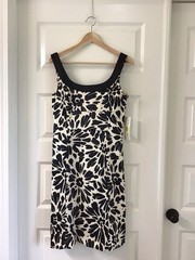 NWT Evan-Picone Women&rsquo;s Black & Cream Sheath Dress, 8, Mad Men Retro 60s Party