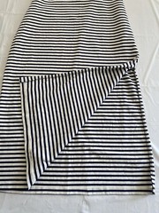 ROXY Navy/White Striped Sleeveless Open Back Stretch Cotton Knit Maxi Dress Sz L