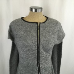 Christina Karin Designer Cape Dress Womens Medium NEW Gray Zip Front