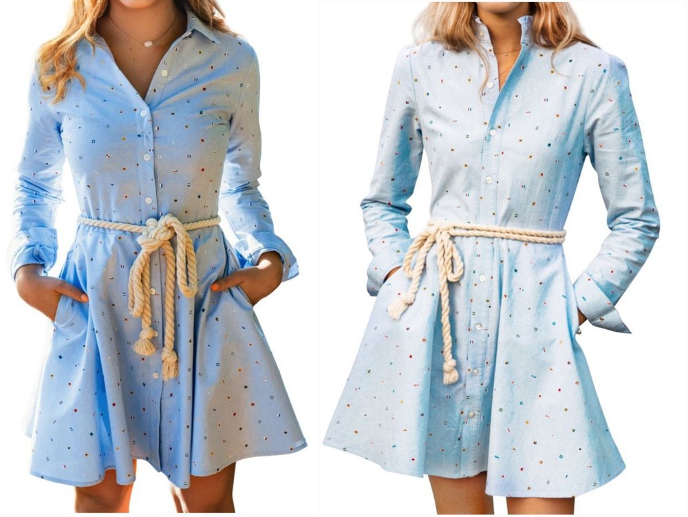 KJP Kiel James Patrick Seafari Mini Dess Button Up Size XS Blue Coastal No Belt