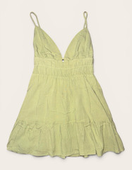 Princess Polly Elpida Green Mini Dress V-Neck Strappy Ruffle Lined US 4