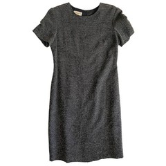 Talbots Gray Sparkle Sheath Dress Career Party Made in USA Size 8