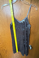 Mudd Babydoll Gray Crushed Velvet like Cami Slip Dress Mini Party Womens Size XS