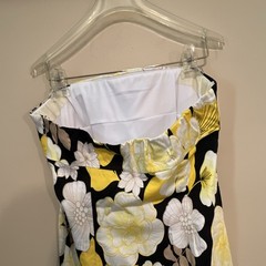 Cache Cache Strapless Sweetheart Floral Lined Knee-Length Dress Size 12 B/Y/W