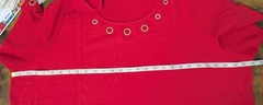 Quacker Factory Womens Cotton Midi Knit Dress 3X Rhinestones Comfort Pullover